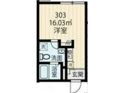 貸マンション 板橋区蓮根2丁目(ワンルーム/3階)の間取り写真