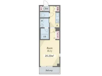 アルベラータ(1K/4階)の間取り写真