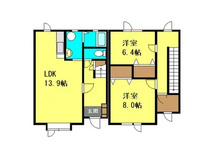 クレールハウス(2LDK/1階)の間取り写真