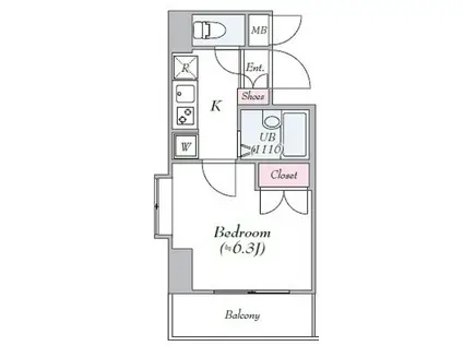 ヴェローナ板橋本町(1K/9階)の間取り写真