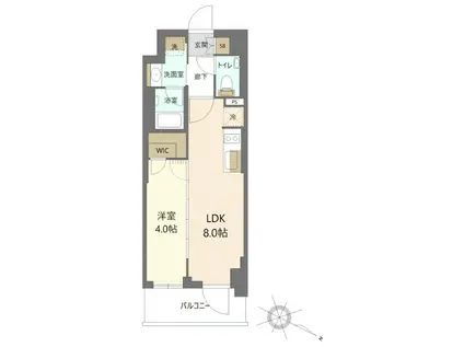 デュオステージ浦和岸町(1LDK/2階)の間取り写真