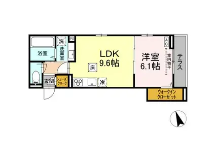 CAREERPOCKET(1LDK/2階)の間取り写真