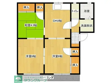 フレグランス千代田(3DK/1階)の間取り写真