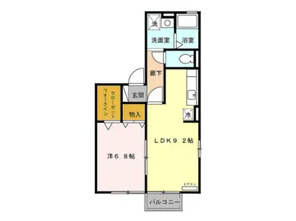 クラレンスホワイトI(1LDK/2階)の間取り写真