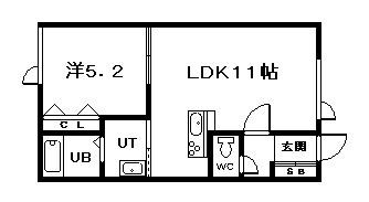 カンフォート藤(1LDK/1階)の間取り写真