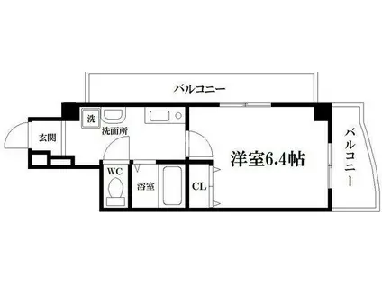 メゾンナカムラ北堀江(1K/9階)の間取り写真