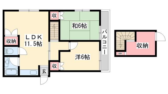 YMコーポ(2LDK/2階)の間取り写真