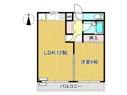 コーポ・ワイエム(1LDK/1階)の間取り写真