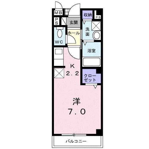 センタービレッジ(1K/1階)の間取り写真