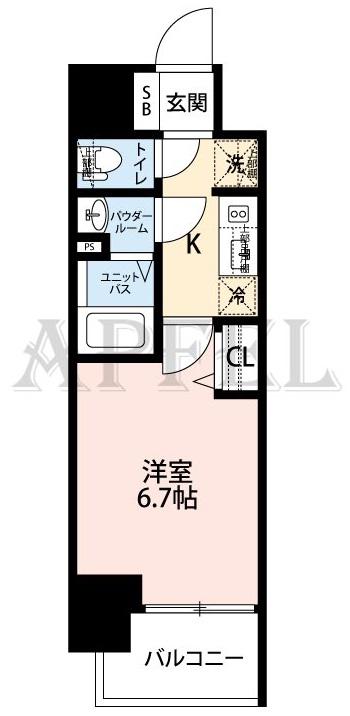 プレサンス立売堀ベルヴィル(1K/2階)の間取り写真
