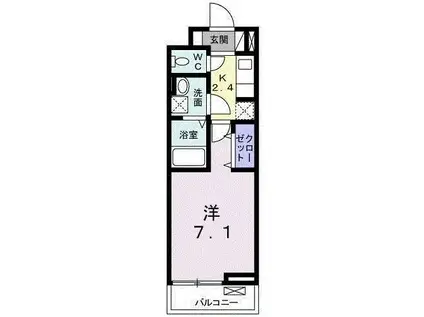 ウィステリア・リブII(1K/2階)の間取り写真