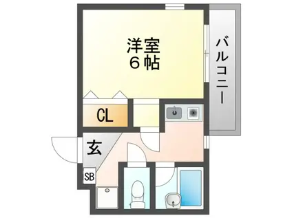 カントリー青葉ハイツ(1K/2階)の間取り写真