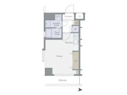 スカイコート両国壱番館(ワンルーム/9階)の間取り写真