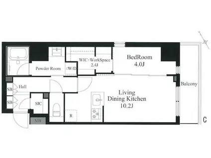 ラティエラ秋葉原(1LDK/3階)の間取り写真