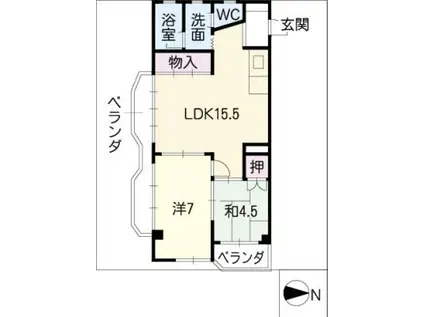 松井ビル(2LDK/3階)の間取り写真