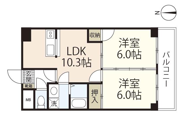 セポ草津南(2LDK/1階)の間取り写真