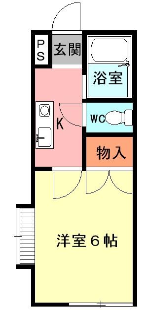 ルミエール北前町(1K/1階)の間取り写真