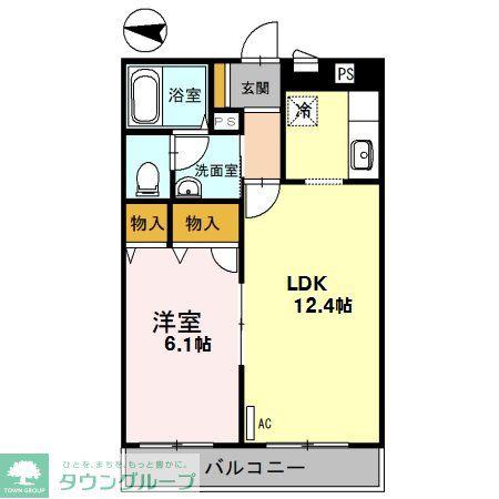 カステロ・デ・グロリア(1LDK/3階)の間取り写真