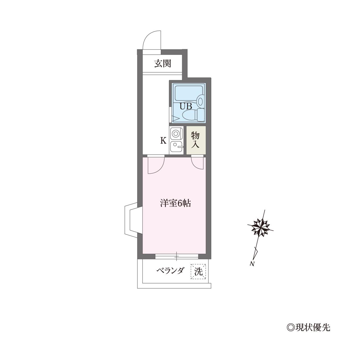 グランパレス(1K/2階)の間取り写真