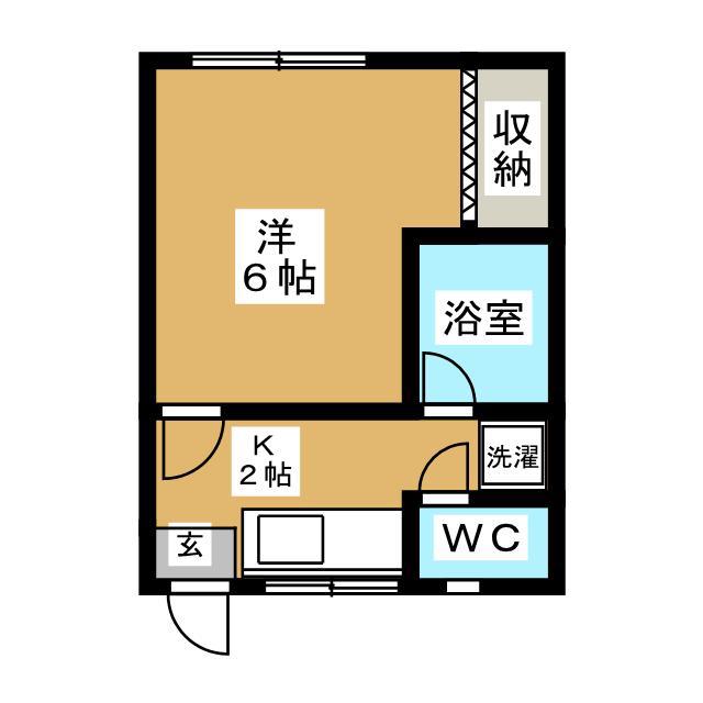 コーポ美水(1K/1階)の間取り写真