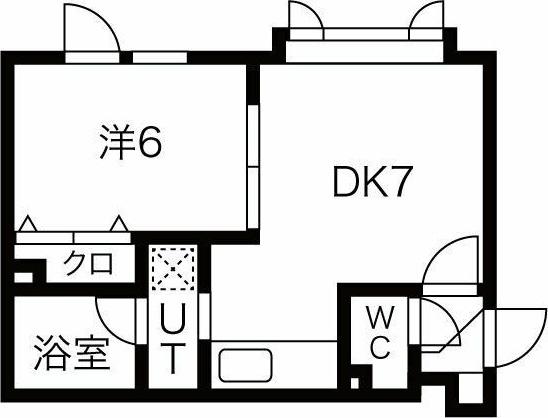 リッチヒルズ参番館(1DK/2階)の間取り写真