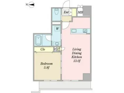 URBANCLOUDIZUMI(1LDK/1階)の間取り写真