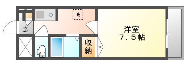 ドリームハイツ(1K/3階)の間取り写真