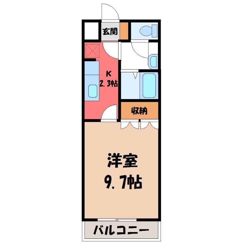 フォレスト(1K/2階)の間取り写真