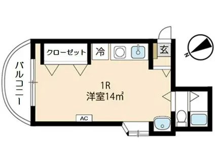 ラ・フォンテーヌ成増(ワンルーム/2階)の間取り写真