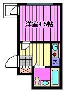 シティプラザ与野(1K/1階)の間取り写真