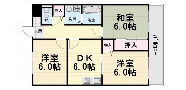 ハイムとのき(3DK/1階)の間取り写真