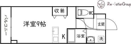 第二我心ヶ丘マンション(ワンルーム/3階)の間取り写真