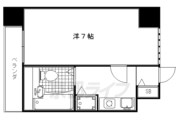 ジョイテル西院(1K/10階)の間取り写真