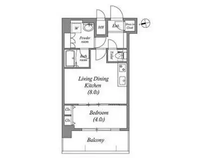 スプランディッドVII(1LDK/8階)の間取り写真