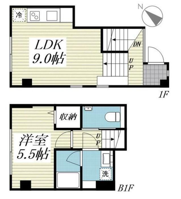 サリースマイル参番館(1LDK/B1階)の間取り写真