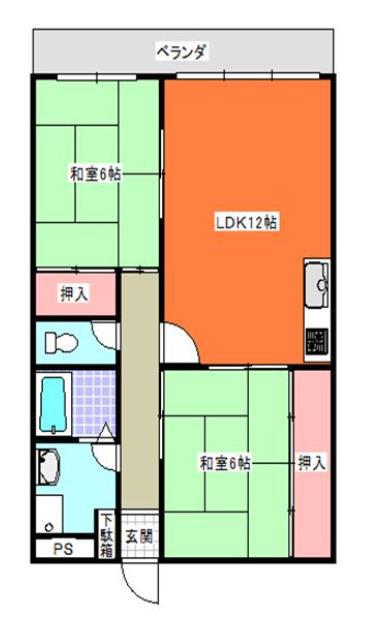 サークハイツ(2LDK/1階)の間取り写真