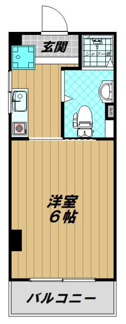パークサイド(1K/3階)の間取り写真