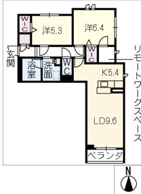リオリエント則武(2LDK/2階)の間取り写真