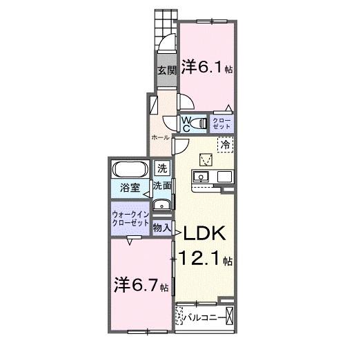 ブリッサ パラシオ(2LDK/1階)の間取り写真