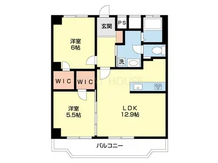 リエス和歌山駅前ビル(2LDK/3階)の間取り写真