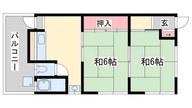 よしみ荘(2K/1階)の間取り写真