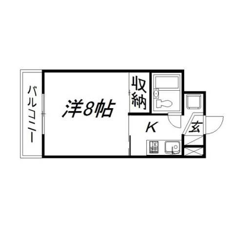 マンションメナード(1K/2階)の間取り写真