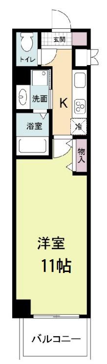 アーバンフラッツ心斎橋 (1K/4階)の間取り写真