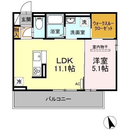 FELIZ(1LDK/2階)の間取り写真