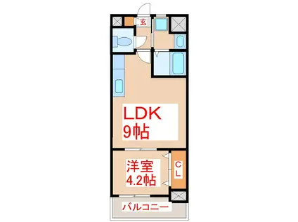 加治屋町MSH(1LDK/2階)の間取り写真