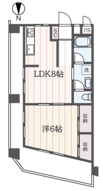 クラウディア錦(1LDK/3階)の間取り写真