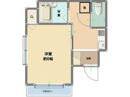 メゾンユニソール神楽坂(1K/4階)の間取り写真