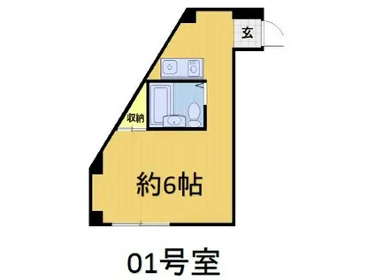 GRANDVALUE出町柳(ワンルーム/1階)の間取り写真
