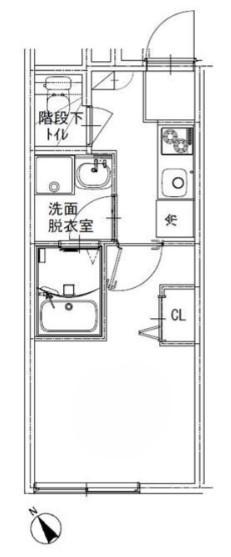 ソルナクレイシア吉祥寺本町(1K/1階)の間取り写真