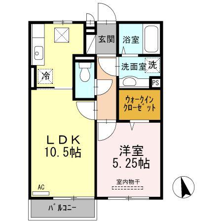 プラタナス(1LDK/1階)の間取り写真